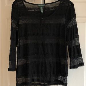 Ralph Lauren black sheer top